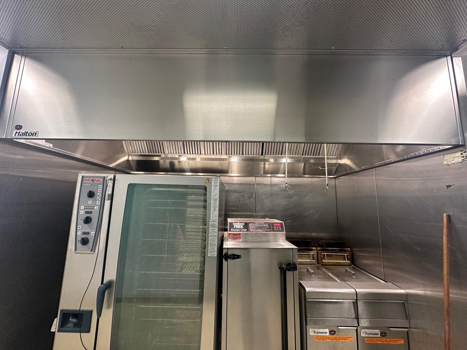 Restaurant kitchen line cleaned